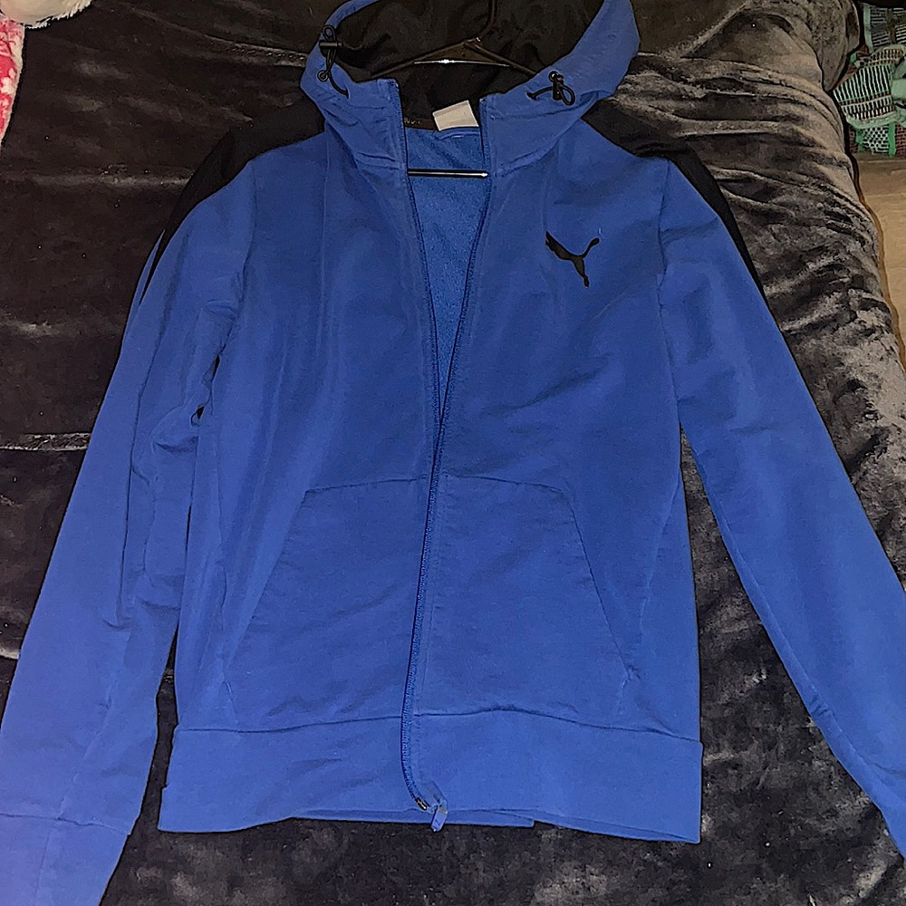 blue and black puma sports jacket